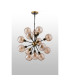 Placid 78cm Pendant 14 Light E14 15cm Round Segment Glass Shade Brass Amber Plated & Satin Black-8