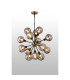 Placid 78cm Pendant 14 Light E14 15cm Round Segment Glass Shade Brass Smoke Plated & Satin Black-3