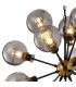 Placid 78cm Pendant 14 Light E14 15cm Round Segment Glass Shade Brass Smoke Plated & Satin Black-6