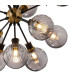 Placid 78cm Pendant 14 Light E14 15cm Round Segment Glass Shade Brass Smoke Plated & Satin Black-7