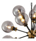 Placid 78cm Pendant 14 Light E14 15cm Round Glass Shade Brass Smoke Plated & Satin Black-5