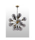 Placid 78cm Pendant 14 Light E14 15cm Round Glass Shade Brass Smoke Plated & Satin Black-7