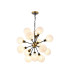 Placid 78cm Pendant 14 Light E14 15cm Round Speckled Glass Shade Brass White & Satin Black-1