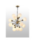 Placid 78cm Pendant 14 Light E14 15cm Round Speckled Glass Shade Brass White & Satin Black-3