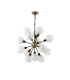 Placid 78cm Pendant 14 Light E14 15cm Round Speckled Glass Shade Brass White & Satin Black-4