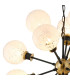 Placid 78cm Pendant 14 Light E14 15cm Round Speckled Glass Shade Brass White & Satin Black-6