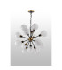 Placid 78cm Pendant 14 Light E14 15cm Round Speckled Glass Shade Brass White & Satin Black-8