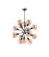 Placid 78cm Pendant 14 Light E14 15cm Round Glass Shade Satin Nickel Amber Plated & Satin Black-4