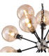 Placid 78cm Pendant 14 Light E14 15cm Round Glass Shade Satin Nickel Amber Plated & Satin Black-6