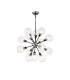 Placid 78cm Pendant 14 Light E14 15cm Round Glass Shade Satin Nickel Clear & Satin Black-1