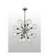 Placid 78cm Pendant 14 Light E14 15cm Round Glass Shade Satin Nickel Clear & Satin Black-3