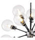 Placid 78cm Pendant 14 Light E14 15cm Round Glass Shade Satin Nickel Clear & Satin Black-6