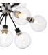Placid 78cm Pendant 14 Light E14 15cm Round Glass Shade Satin Nickel Clear & Satin Black-7