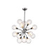 Placid 78cm Pendant 14 Light E14 15cm Round Crackled Glass Shade Satin Nickel Clear & Satin Black-1