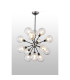 Placid 78cm Pendant 14 Light E14 15cm Round Crackled Glass Shade Satin Nickel Clear & Satin Black-3