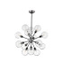 Placid 78cm Pendant 14 Light E14 15cm Round Crackled Glass Shade Satin Nickel Clear & Satin Black-4