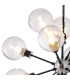 Placid 78cm Pendant 14 Light E14 15cm Round Crackled Glass Shade Satin Nickel Clear & Satin Black-6