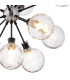 Placid 78cm Pendant 14 Light E14 15cm Round Crackled Glass Shade Satin Nickel Clear & Satin Black-7