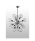 Placid 78cm Pendant 14 Light E14 15cm Round Crackled Glass Shade Satin Nickel Clear & Satin Black-8