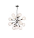 Placid 78cm Pendant 14 Light E14 15cm Round Textured Crumple Glass Shade Satin Nickel Clear & Satin Black-1