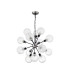 Placid 78cm Pendant 14 Light E14 15cm Round Textured Crumple Glass Shade Satin Nickel Clear & Satin Black-3