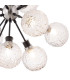 Placid 78cm Pendant 14 Light E14 15cm Round Textured Crumple Glass Shade Satin Nickel Clear & Satin Black-6