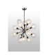 Placid 78cm Pendant 14 Light E14 15cm Round Textured Diamond Pattern Glass Shade Satin Nickel Clear & Satin Black-3
