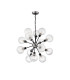 Placid 78cm Pendant 14 Light E14 15cm Round Textured Diamond Pattern Glass Shade Satin Nickel Clear & Satin Black-4