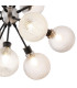 Placid 78cm Pendant 14 Light E14 15cm Round Textured Diamond Pattern Glass Shade Satin Nickel Clear & Satin Black-7