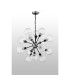 Placid 78cm Pendant 14 Light E14 15cm Round Textured Diamond Pattern Glass Shade Satin Nickel Clear & Satin Black-8