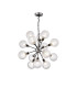 Placid 78cm Pendant 14 Light E14 15cm Round Dimpled Glass Shade Satin Nickel Clear & Satin Black-1