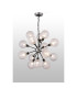 Placid 78cm Pendant 14 Light E14 15cm Round Dimpled Glass Shade Satin Nickel Clear & Satin Black-3