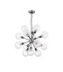 Placid 78cm Pendant 14 Light E14 15cm Round Dimpled Glass Shade Satin Nickel Clear & Satin Black-4