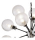 Placid 78cm Pendant 14 Light E14 15cm Round Dimpled Glass Shade Satin Nickel Clear & Satin Black-6