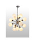 Placid 78cm Pendant 14 Light E14 15cm Round White & Grey Marble Effect Glass Shade Satin Nickel & Satin Black Framework-3