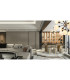 Placid 78cm Pendant 14 Light E14 15cm Round White & Grey Marble Effect Glass Shade Satin Nickel & Satin Black Framework-4
