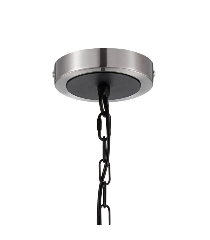 Placid 78cm Pendant 14 Light E14 15cm Round White & Grey Marble Effect Glass Shade Satin Nickel & Satin Black Framework-6