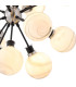 Placid 78cm Pendant 14 Light E14 15cm Round White & Grey Marble Effect Glass Shade Satin Nickel & Satin Black Framework-8