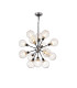 Placid 78cm Pendant 14 Light E14 15cm Round Textured Melting Glass Shade Satin Nickel Clear & Satin Black-1