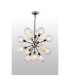Placid 78cm Pendant 14 Light E14 15cm Round Textured Melting Glass Shade Satin Nickel Clear & Satin Black-3