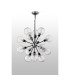 Placid 78cm Pendant 14 Light E14 15cm Round Textured Melting Glass Shade Satin Nickel Clear & Satin Black-8