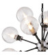 Placid 78cm Pendant 14 Light E14 15cm Round Ribbed Glass Shade Satin Nickel Clear & Satin Black-7