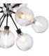 Placid 78cm Pendant 14 Light E14 15cm Round Ribbed Glass Shade Satin Nickel Clear & Satin Black-8