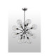 Placid 78cm Pendant 14 Light E14 15cm Round Ribbed Glass Shade Satin Nickel Clear & Satin Black-9