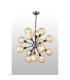 Placid 78cm Pendant 14 Light E14 15cm Round Segment Glass Shade Satin Nickel Amber Plated & Satin Black-3
