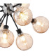 Placid 78cm Pendant 14 Light E14 15cm Round Segment Glass Shade Satin Nickel Amber Plated & Satin Black-7