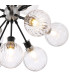 Placid 78cm Pendant 14 Light E14 15cm Round Segment Glass Shade Satin Nickel Clear & Satin Black-8