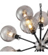 Placid 78cm Pendant 14 Light E14 15cm Round Segment Glass Shade Satin Nickel Smoke Plated & Satin Black-6