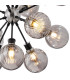 Placid 78cm Pendant 14 Light E14 15cm Round Segment Glass Shade Satin Nickel Smoke Plated & Satin Black-7