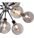 Placid 78cm Pendant 14 Light E14 15cm Round Glass Shade Satin Nickel Smoke Plated & Satin Black-7